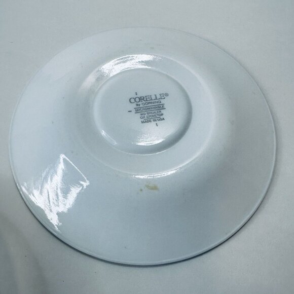 Corelle by Corning Green Rim White Swirl Callaway Ivy SET OF 3 Saucers 6 1/4" - Picture 5 of 14